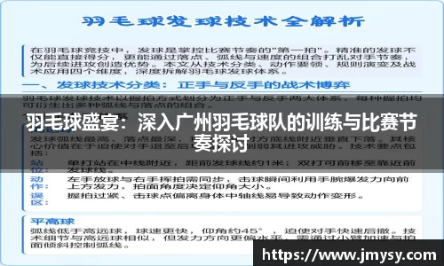 羽毛球盛宴：深入广州羽毛球队的训练与比赛节奏探讨